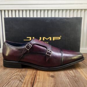 Jump New York Manuel Double Monk Strap Dress Shoes Men 12M Burgundy Leather City